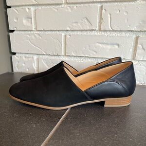 Clarks Pure Tone Flats Black Leather & Suede Size 7